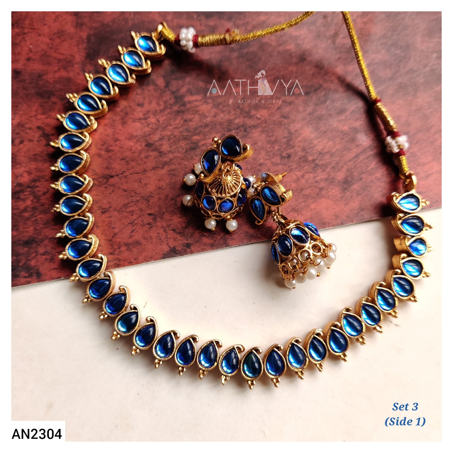 REVERSIBLE MATTE NECKLACE SET - AN2304