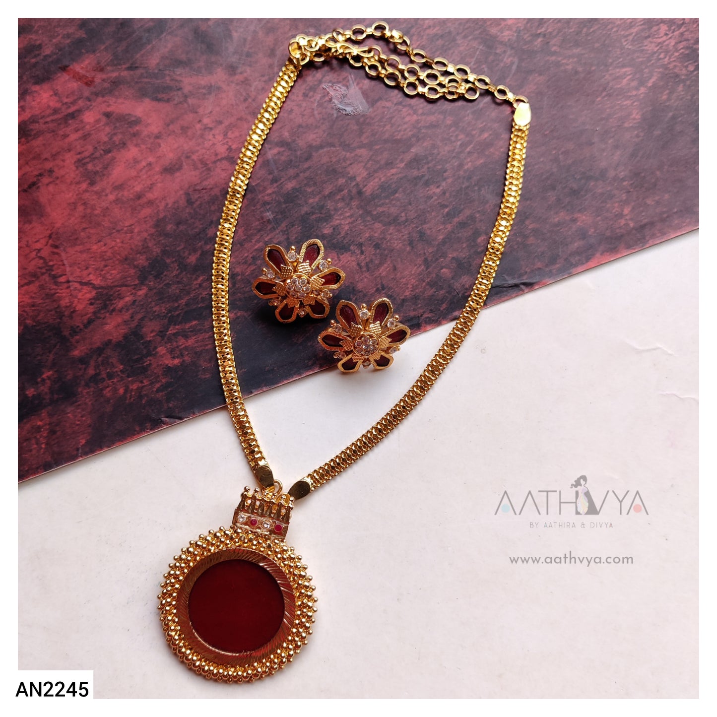ROUND PENDANT NECKPIECE SET - AN2245