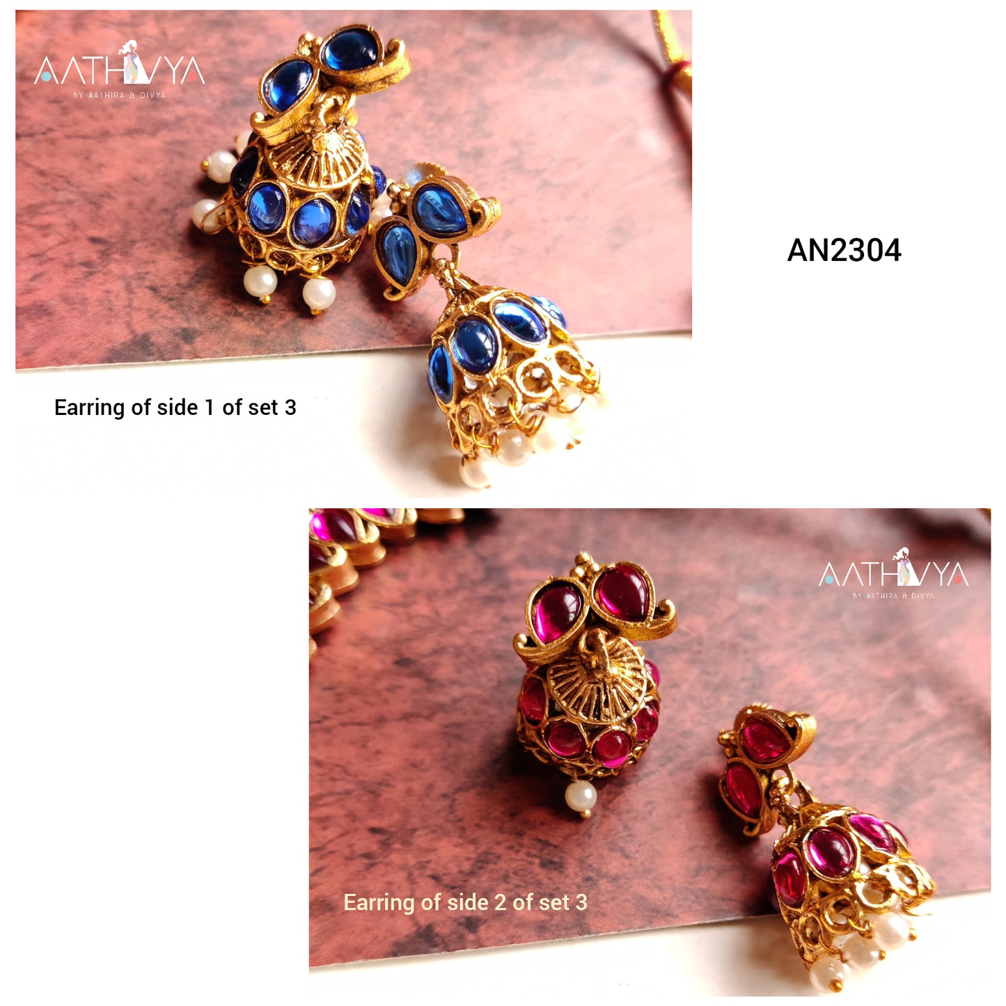 REVERSIBLE MATTE NECKLACE SET - AN2304