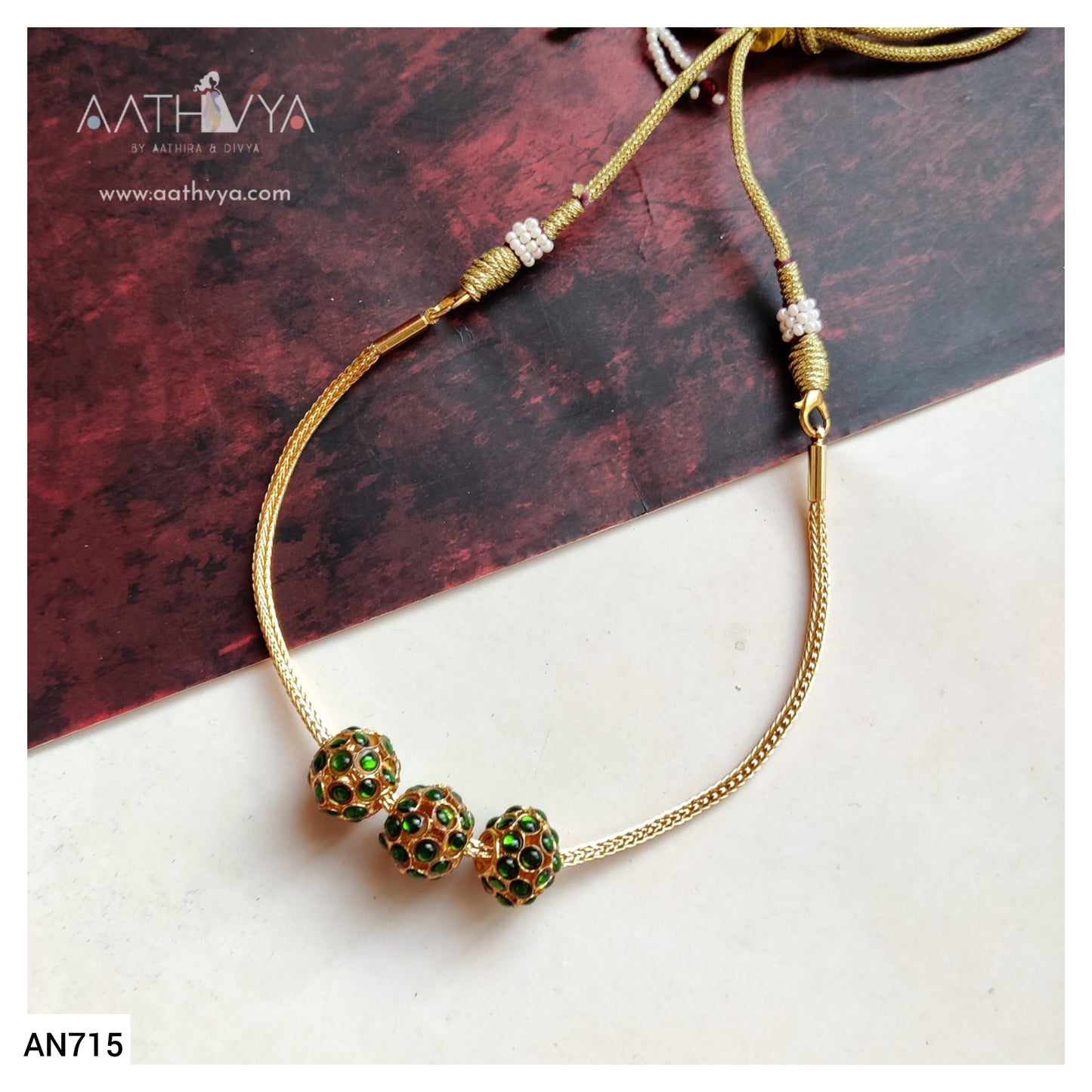 TRI BALL PENDANT NECKLACE - AN715