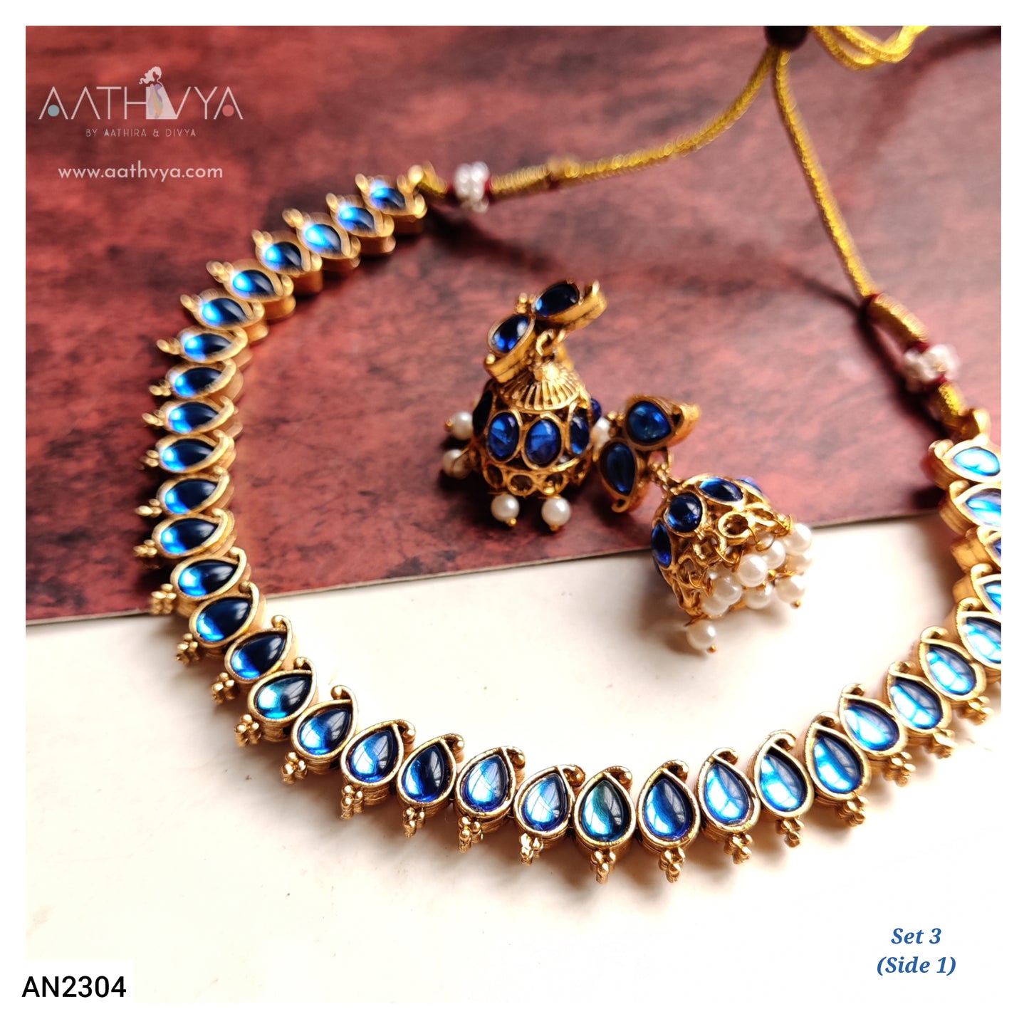 REVERSIBLE MATTE NECKLACE SET - AN2304