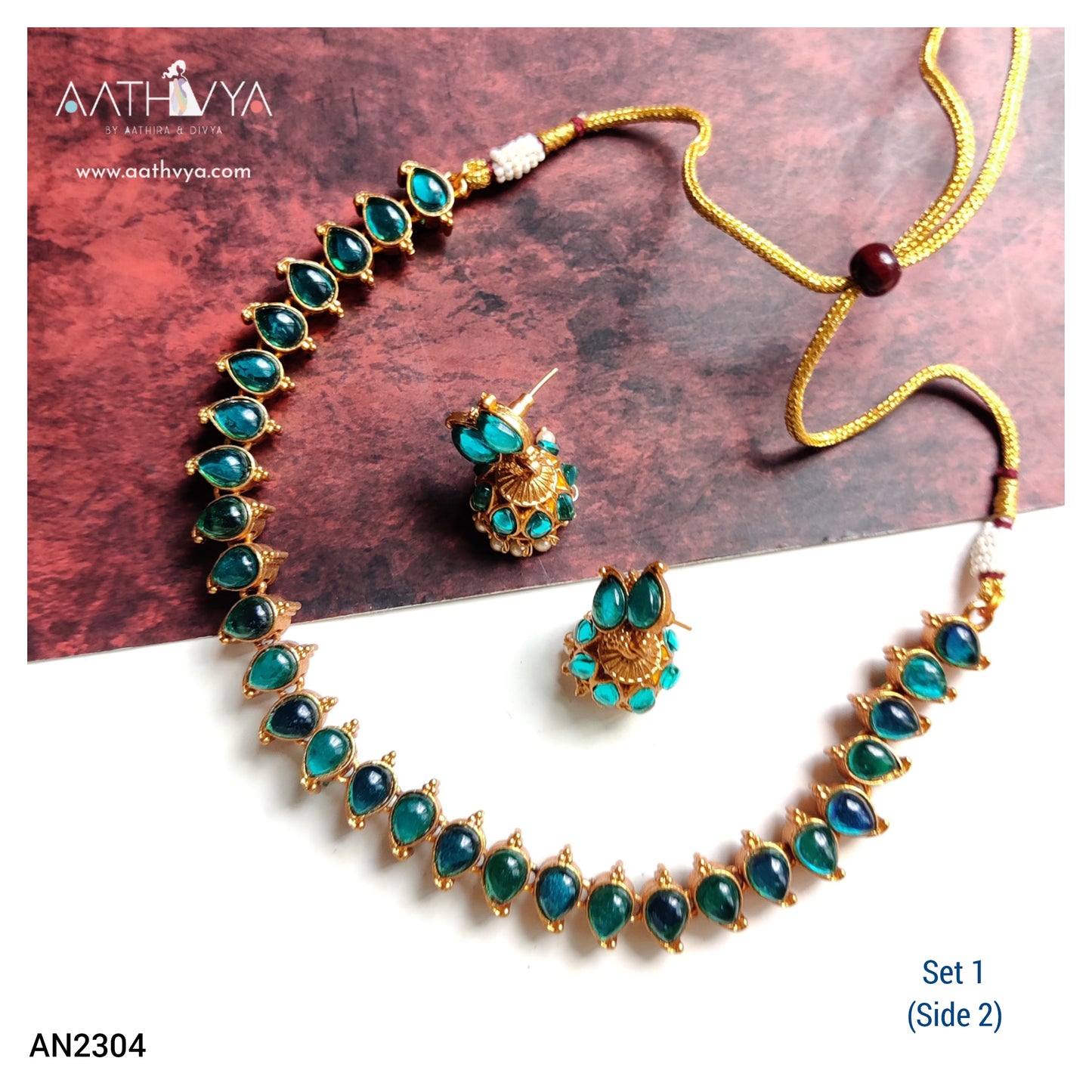 REVERSIBLE MATTE NECKLACE SET - AN2304