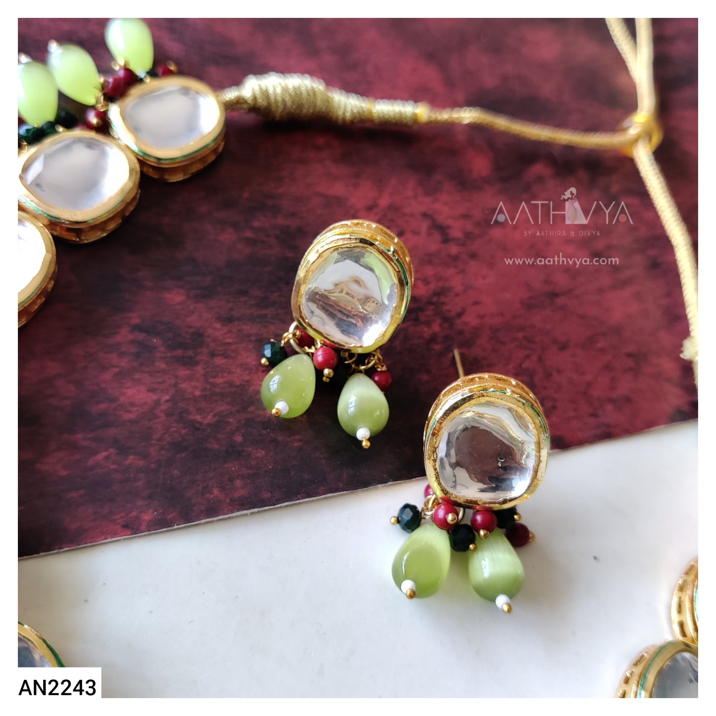 MONALISA BEADED KUNDAN SET - AN2243