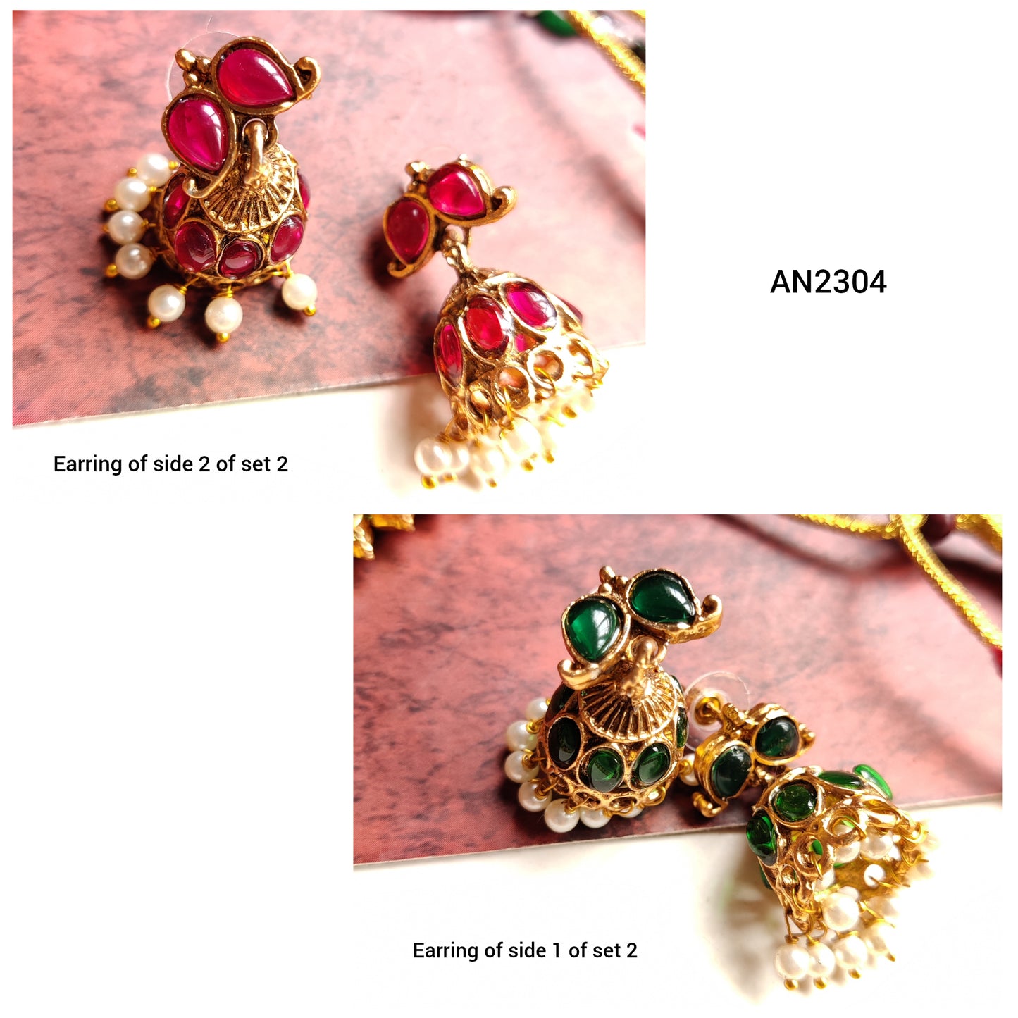 REVERSIBLE MATTE NECKLACE SET - AN2304