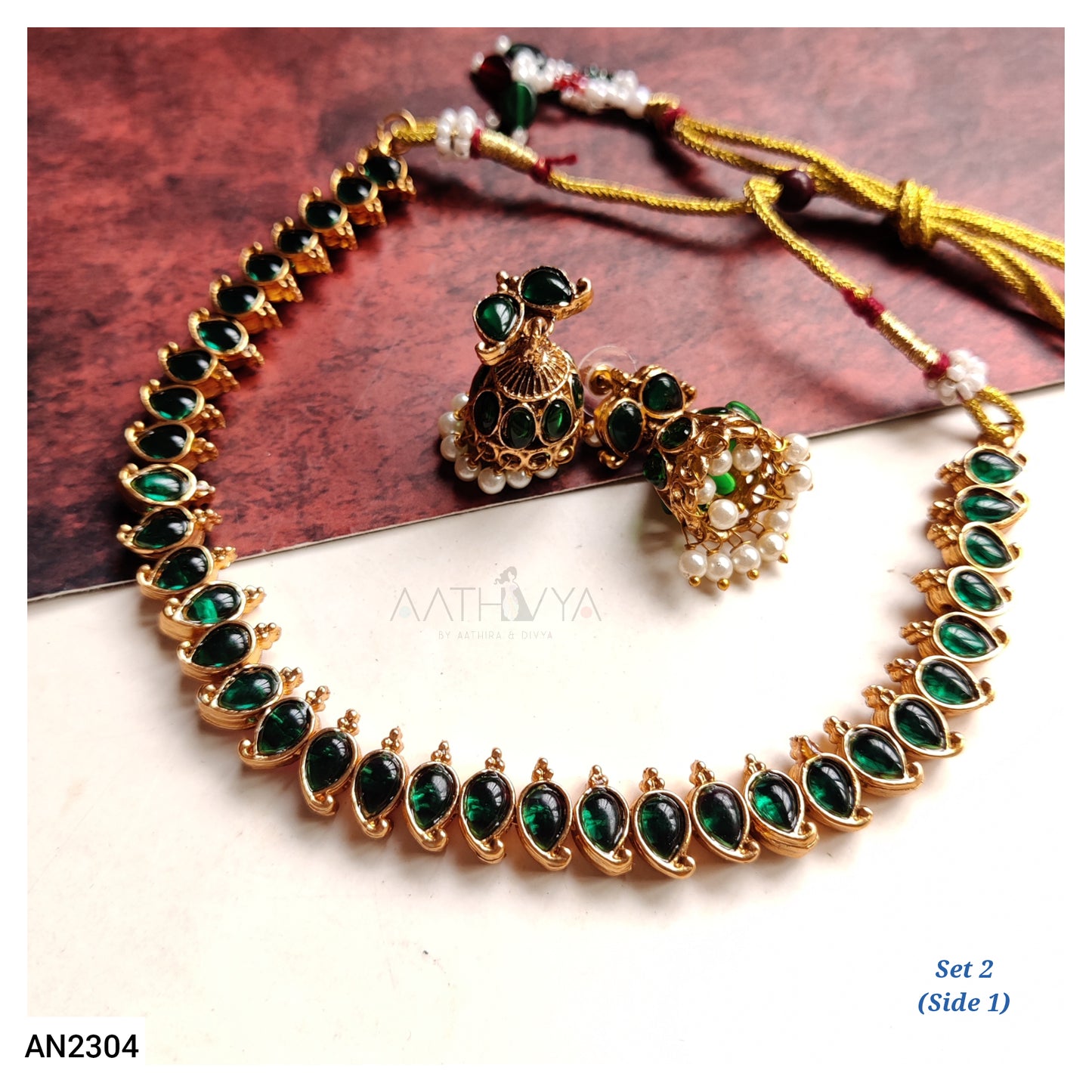 REVERSIBLE MATTE NECKLACE SET - AN2304