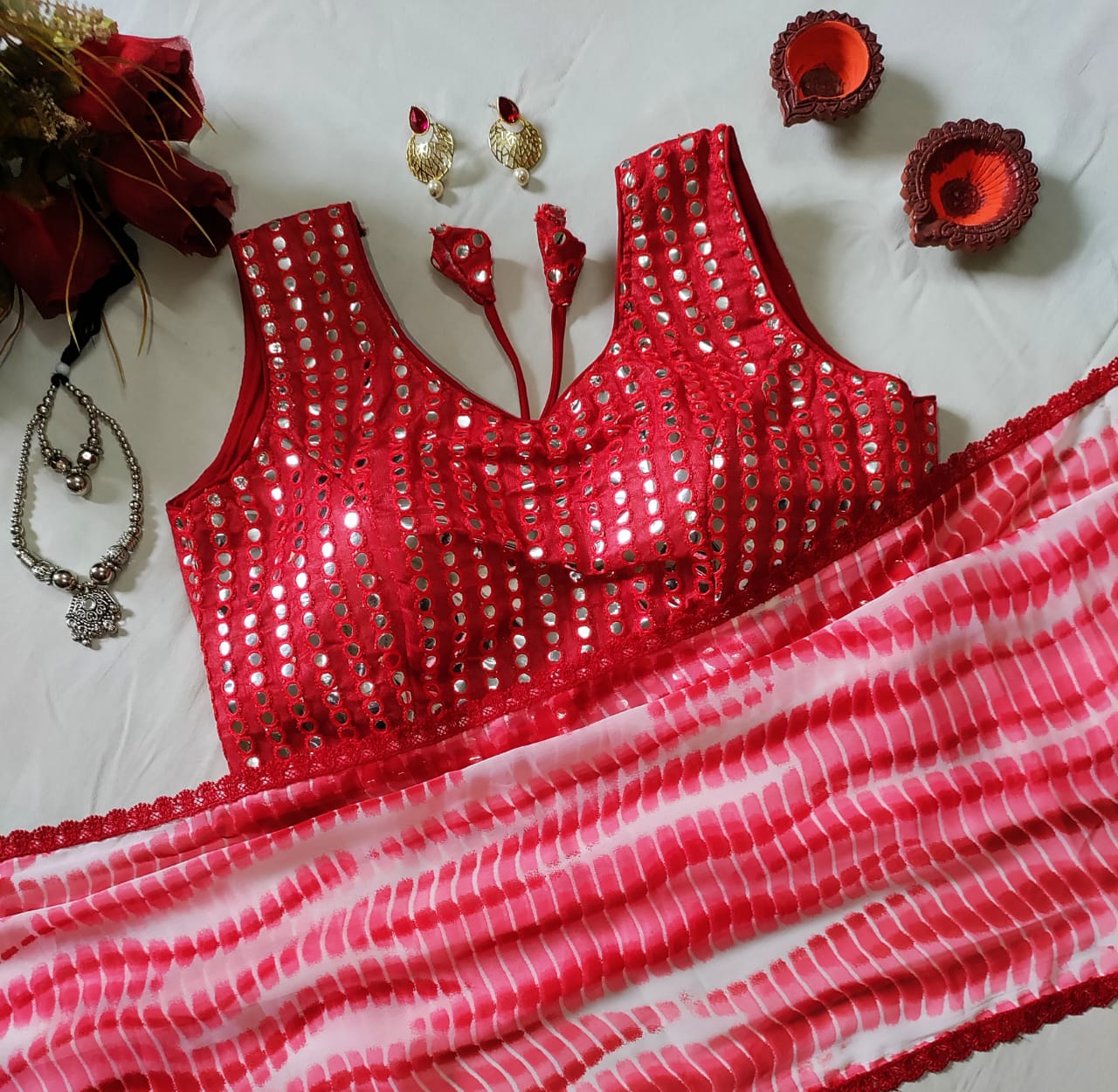 SHIBORI GEORGETTE SAREE - AS1069