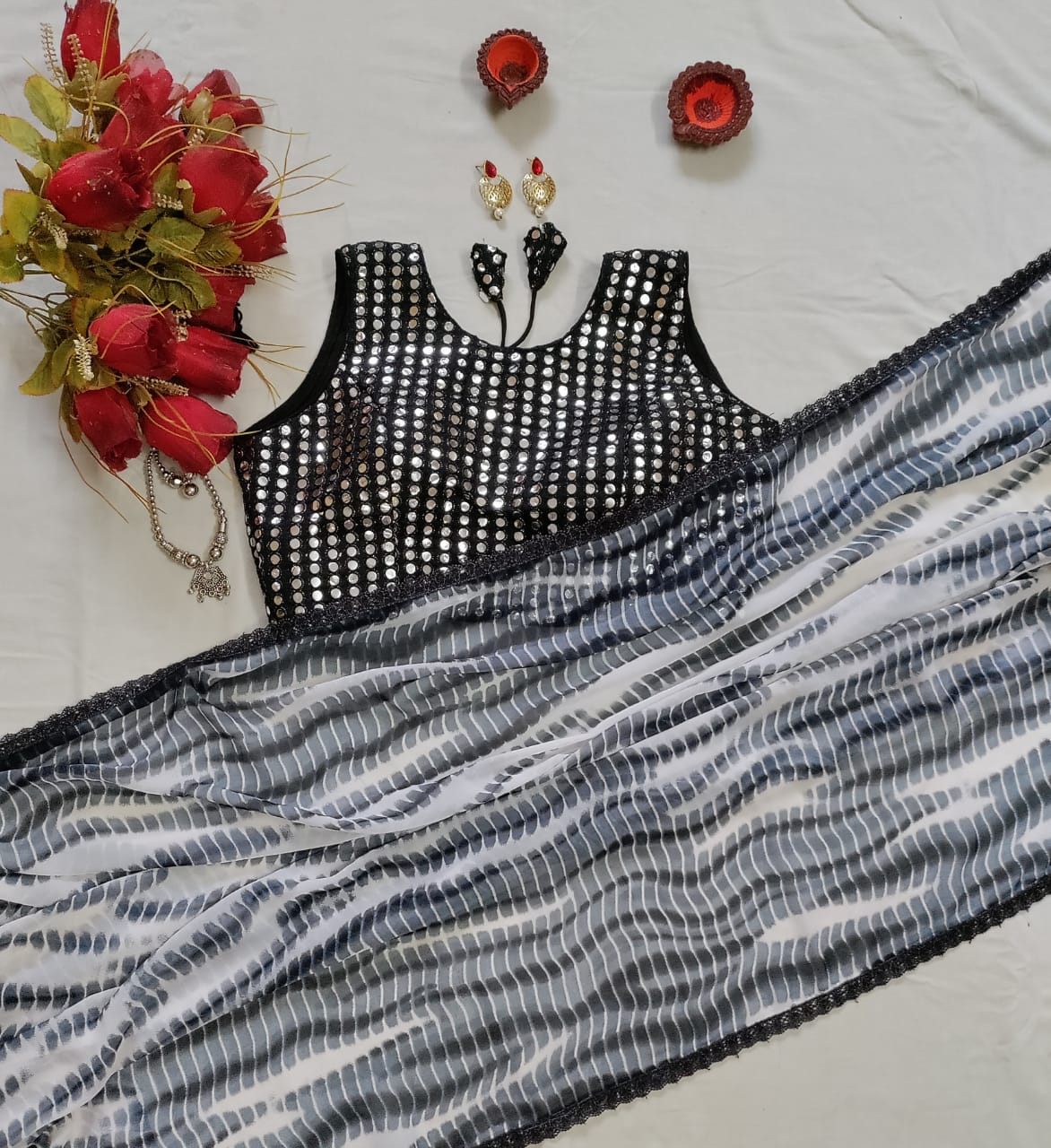 SHIBORI GEORGETTE SAREE - AS1069