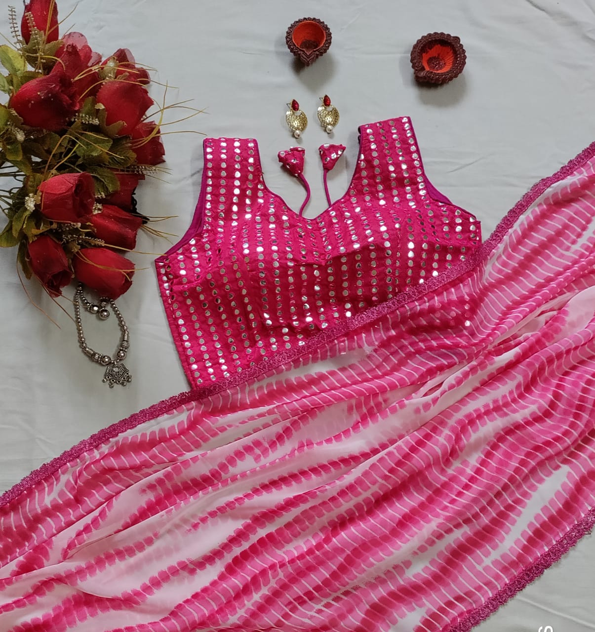 SHIBORI GEORGETTE SAREE - AS1069