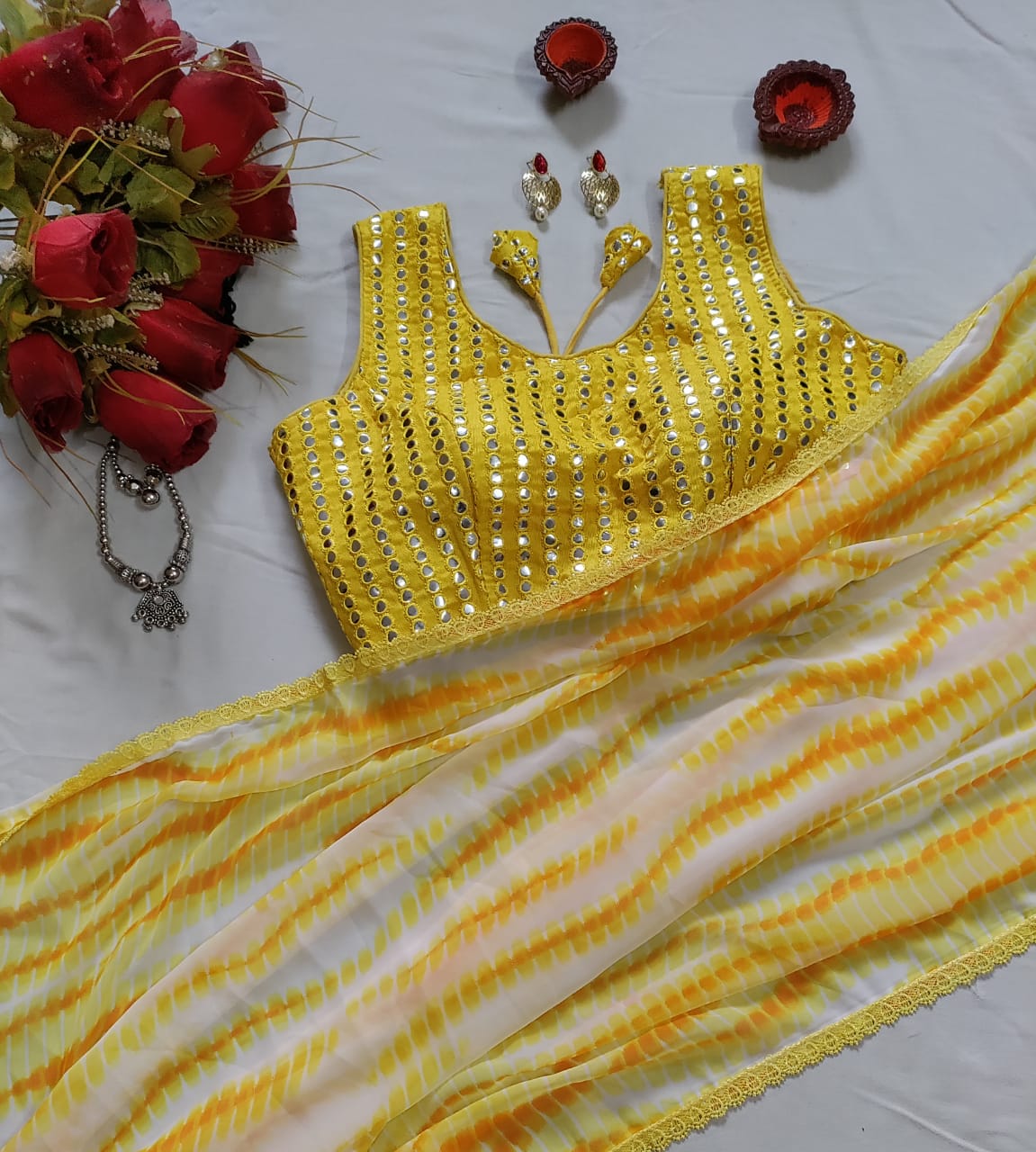 SHIBORI GEORGETTE SAREE - AS1069