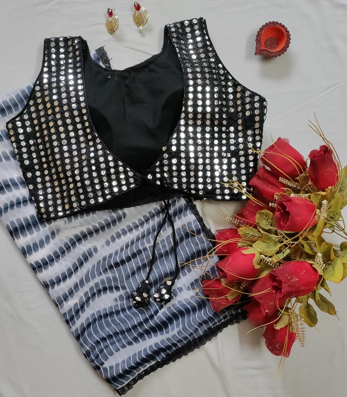 SHIBORI GEORGETTE SAREE - AS1069