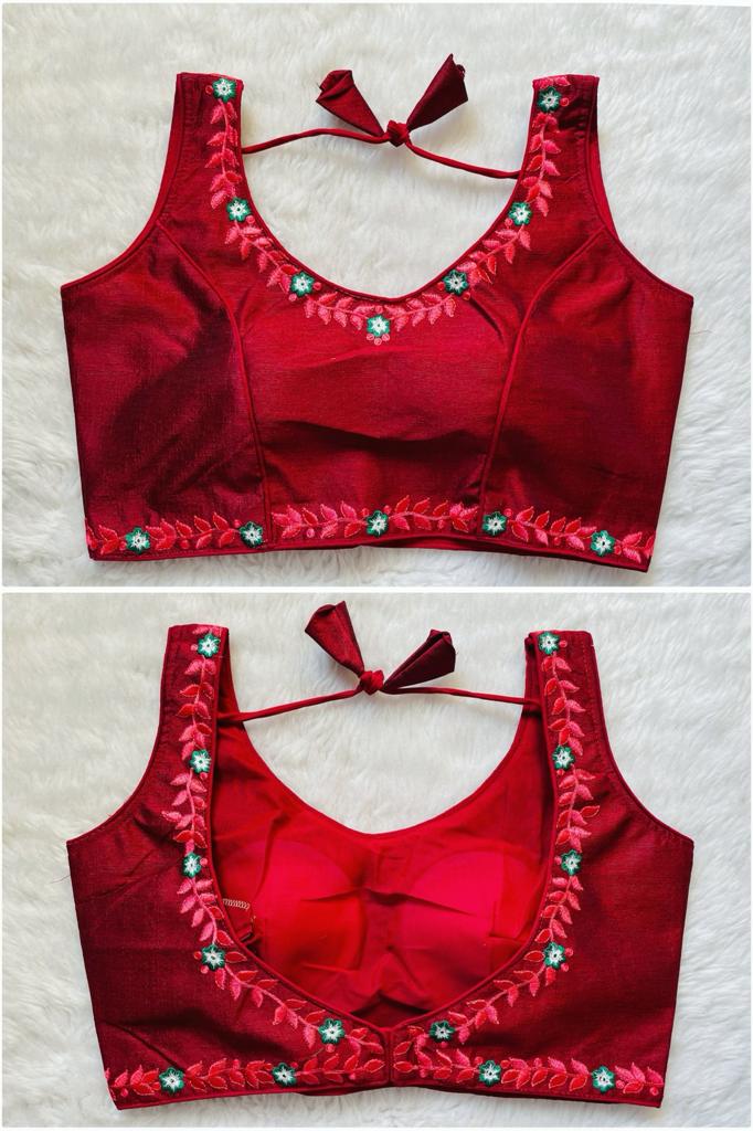 SILK READYMADE BLOUSE - AK780