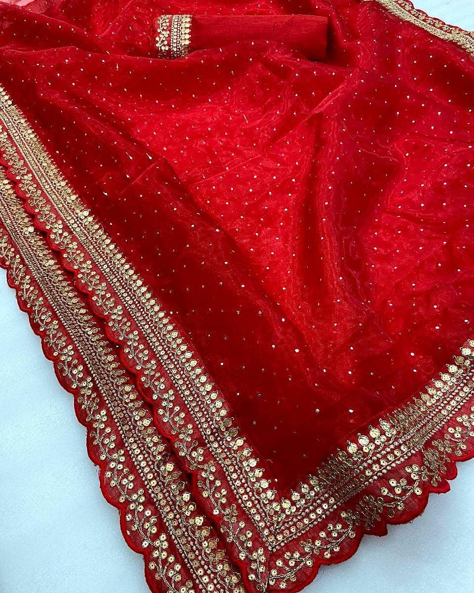 SEMI ORGANZA SAREE - AS913