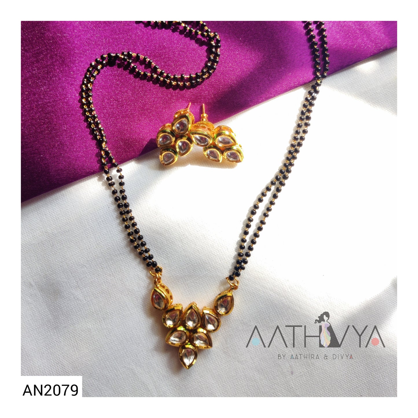 OCTA KUNDAN PENDANT MANGALSUTRA SET - AN2079