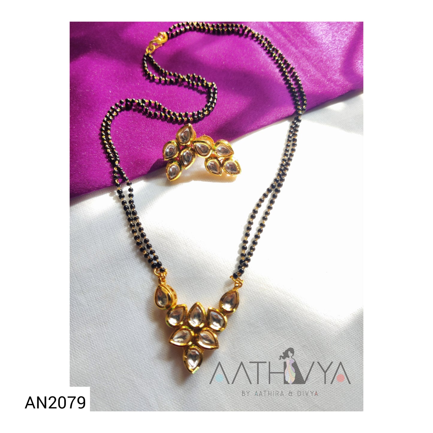 OCTA KUNDAN PENDANT MANGALSUTRA SET - AN2079