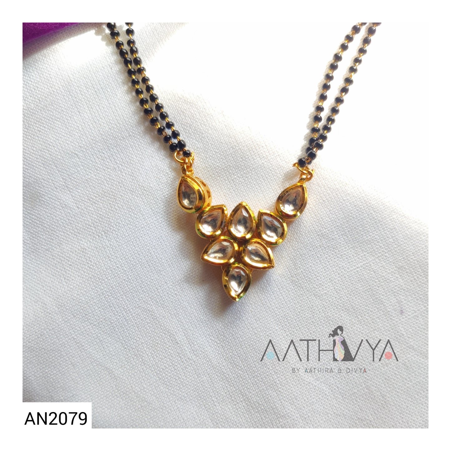 OCTA KUNDAN PENDANT MANGALSUTRA SET - AN2079