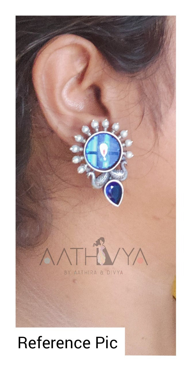 GLASS PEACOCK EARRING - AE2103