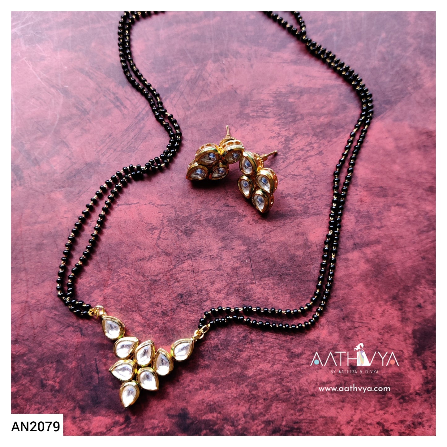 OCTA KUNDAN PENDANT MANGALSUTRA SET - AN2079