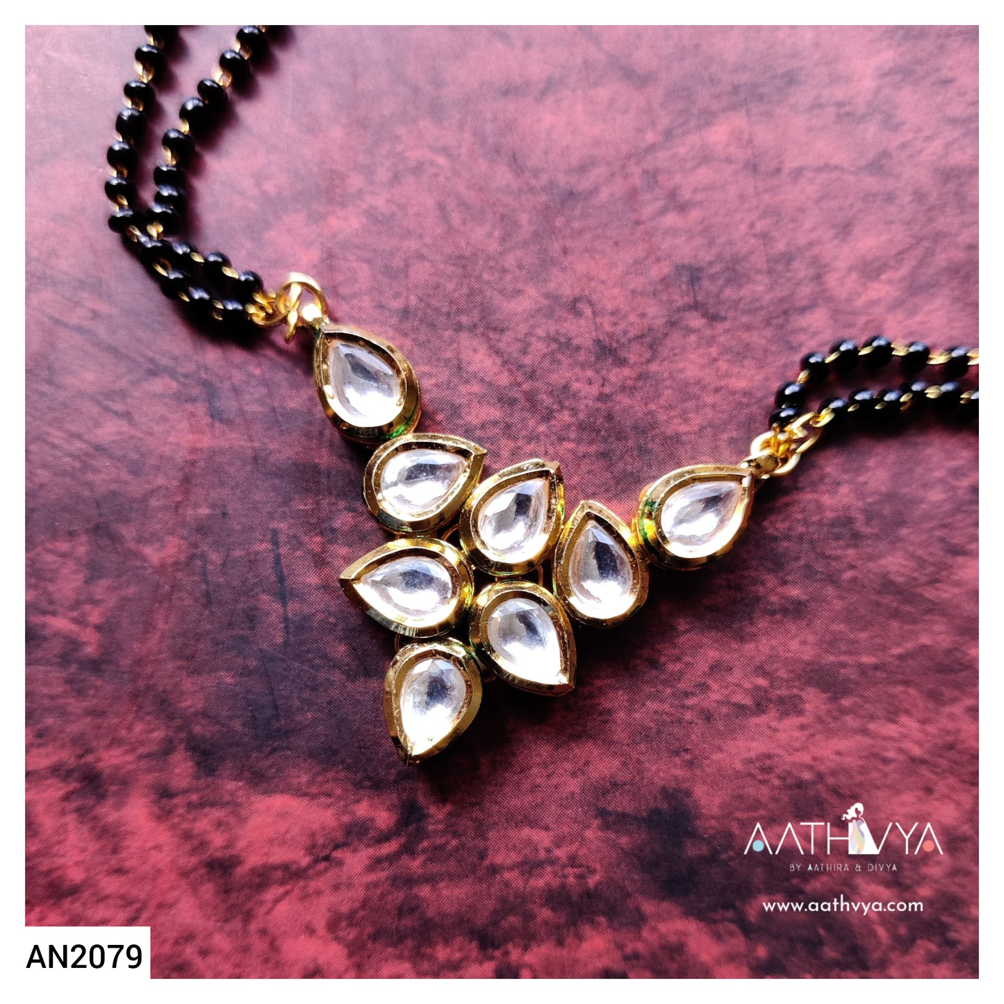 OCTA KUNDAN PENDANT MANGALSUTRA SET - AN2079