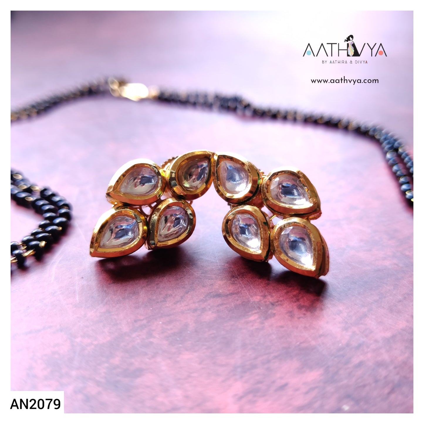 OCTA KUNDAN PENDANT MANGALSUTRA SET - AN2079