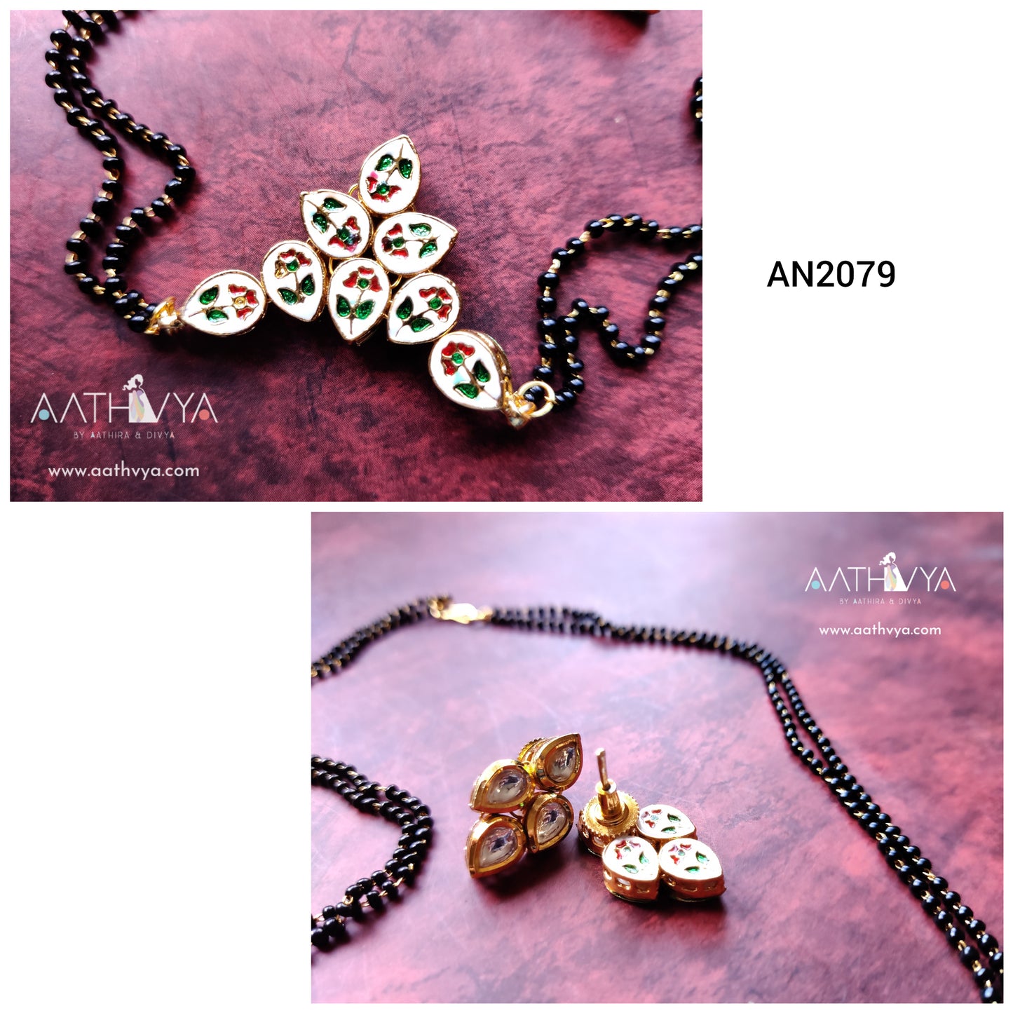OCTA KUNDAN PENDANT MANGALSUTRA SET - AN2079