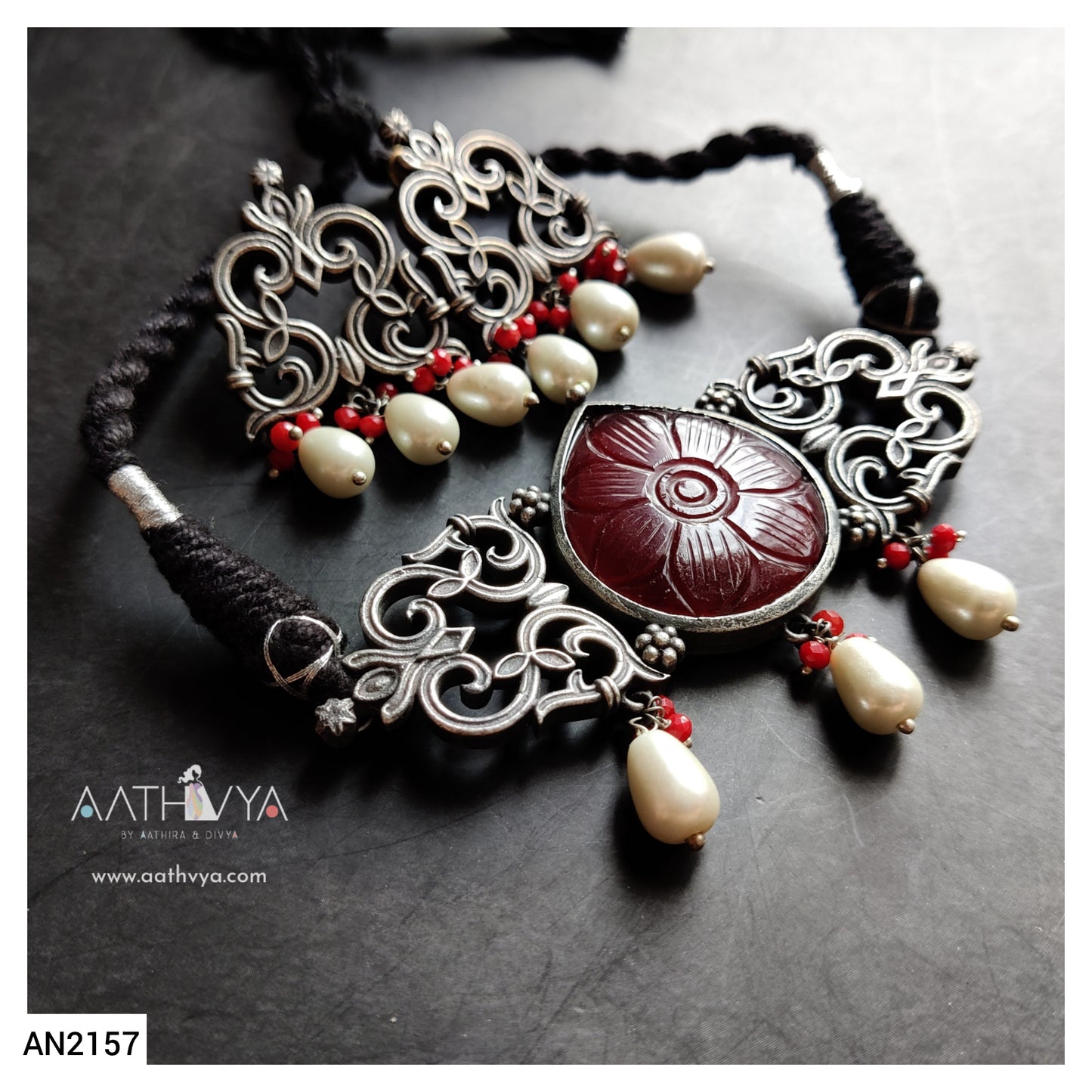 CARVED CABOCHON CHOKER SET - AN2157