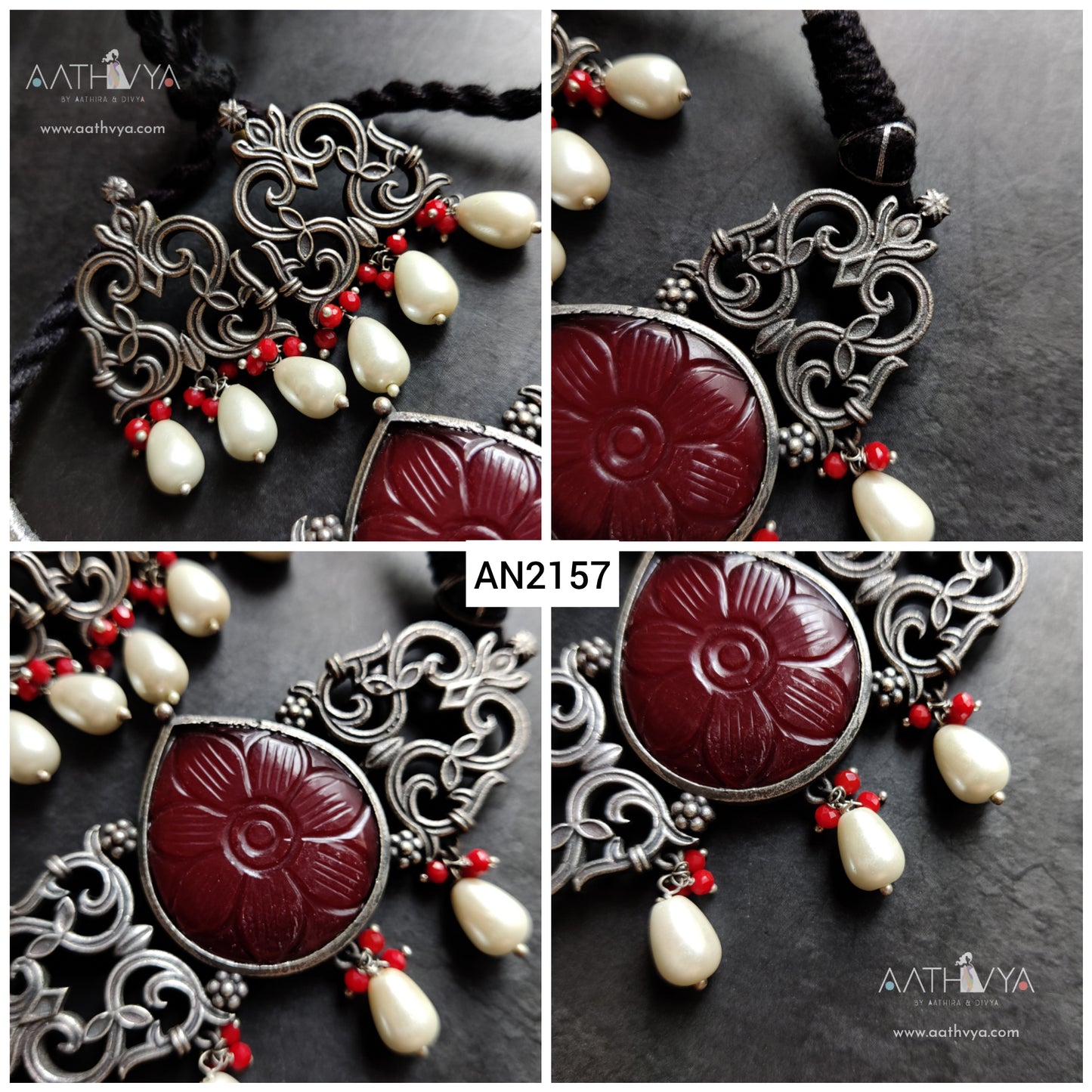 CARVED CABOCHON CHOKER SET - AN2157