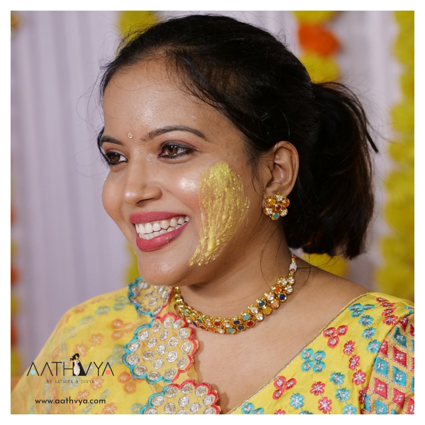 MULTICOLOURED KUNDAN CHOKER SET - AN1328