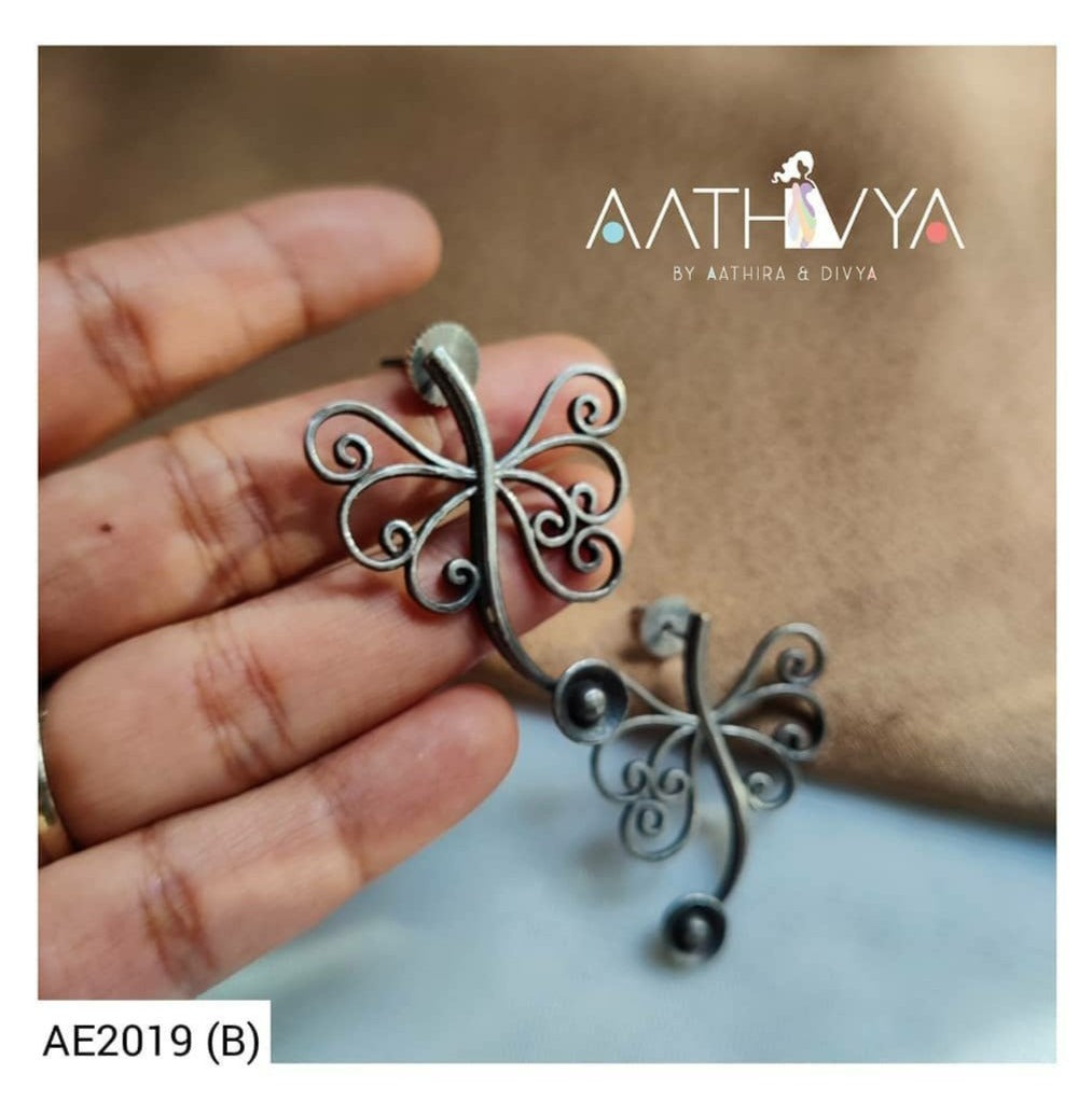 SILVER BUTTERFLY STUDS - AE2019 (B)