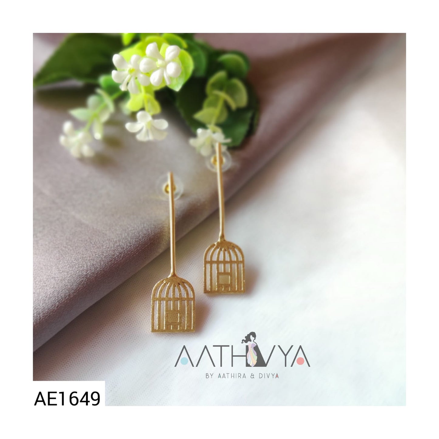 BIRD/CAGE EARRINGS - AE1649