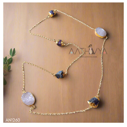 ROSE QUARTZ-AMETHYST CHAIN - AN1260
