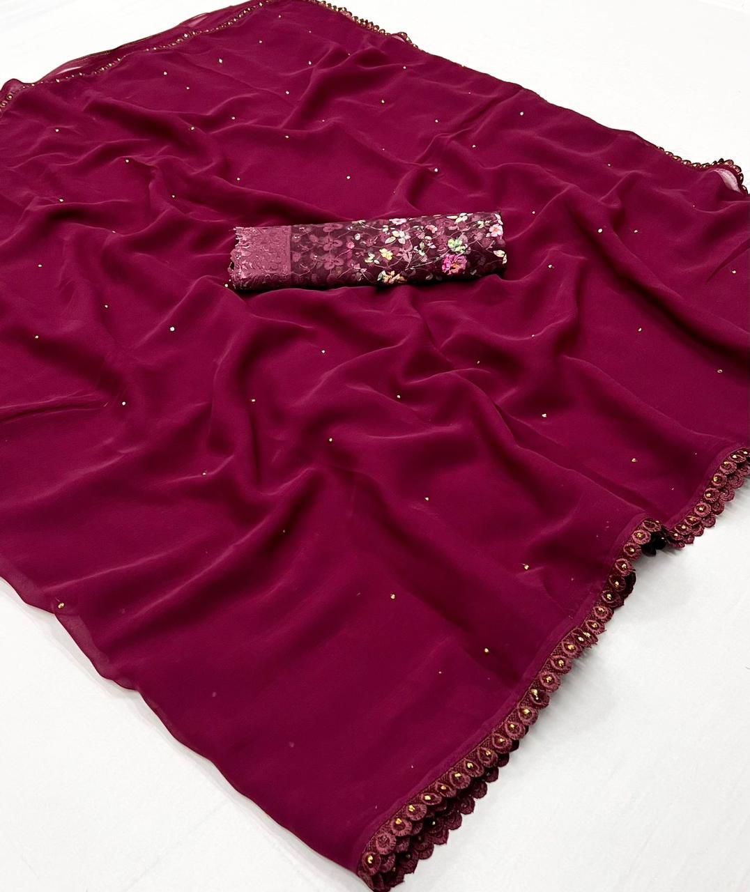 MOSS CHIFFON SAREES - AS1912