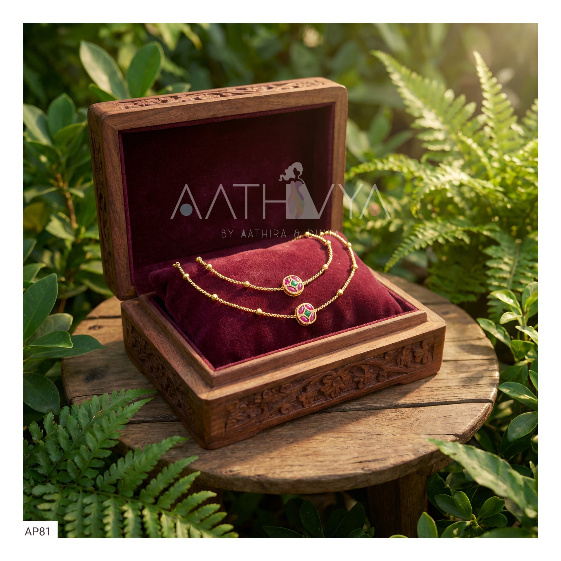Load video: New Launch of gold anklets with kemp stones.