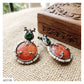 CARVED STONE PEACOCK EARRING - AE2106
