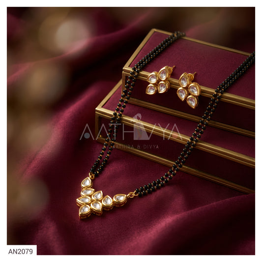 OCTA KUNDAN PENDANT MANGALSUTRA SET - AN2079