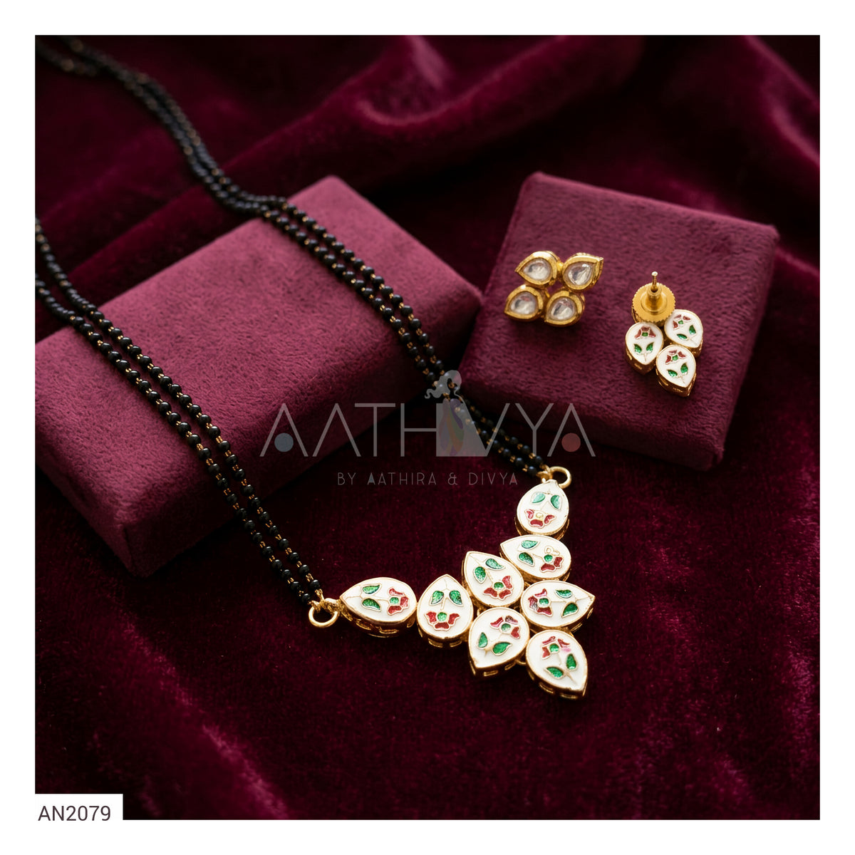 OCTA KUNDAN PENDANT MANGALSUTRA SET - AN2079