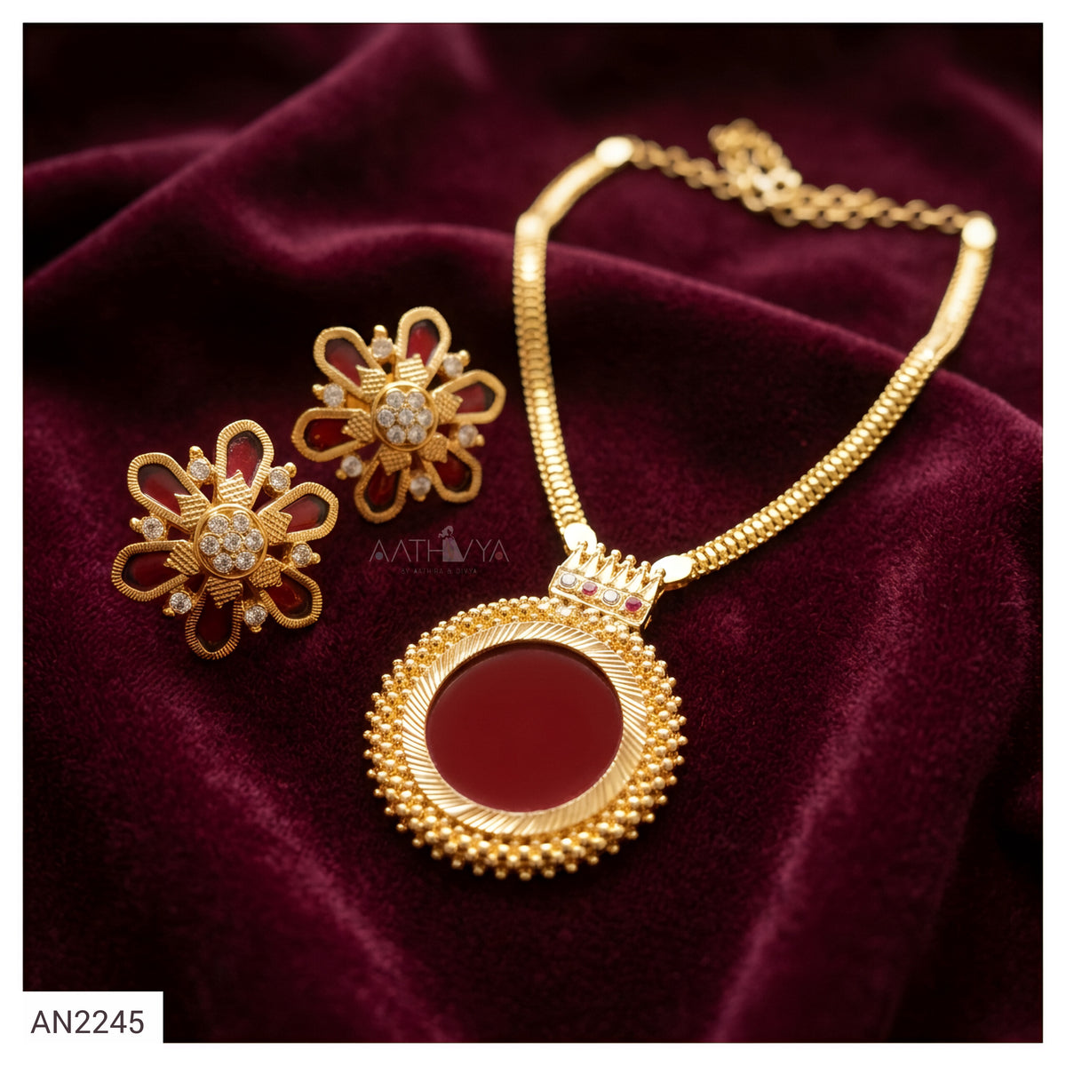 ROUND PENDANT NECKPIECE SET - AN2245