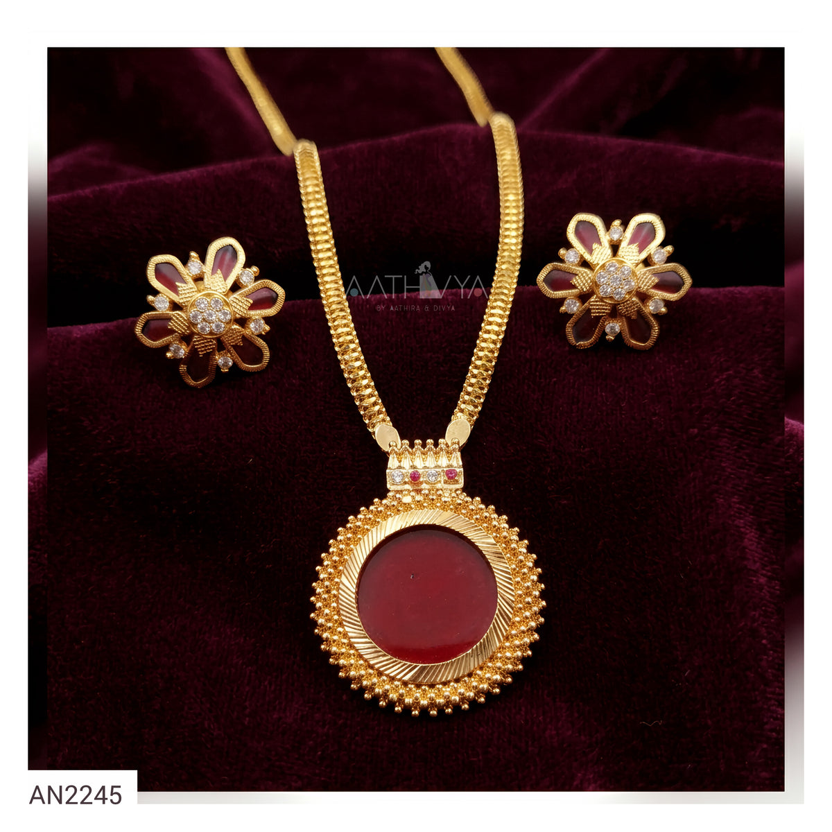 ROUND PENDANT NECKPIECE SET - AN2245