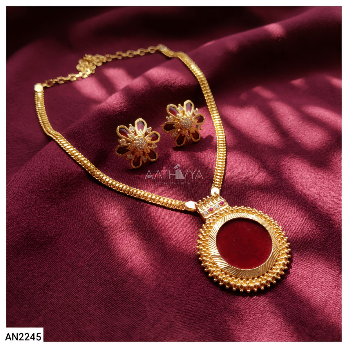 ROUND PENDANT NECKPIECE SET - AN2245