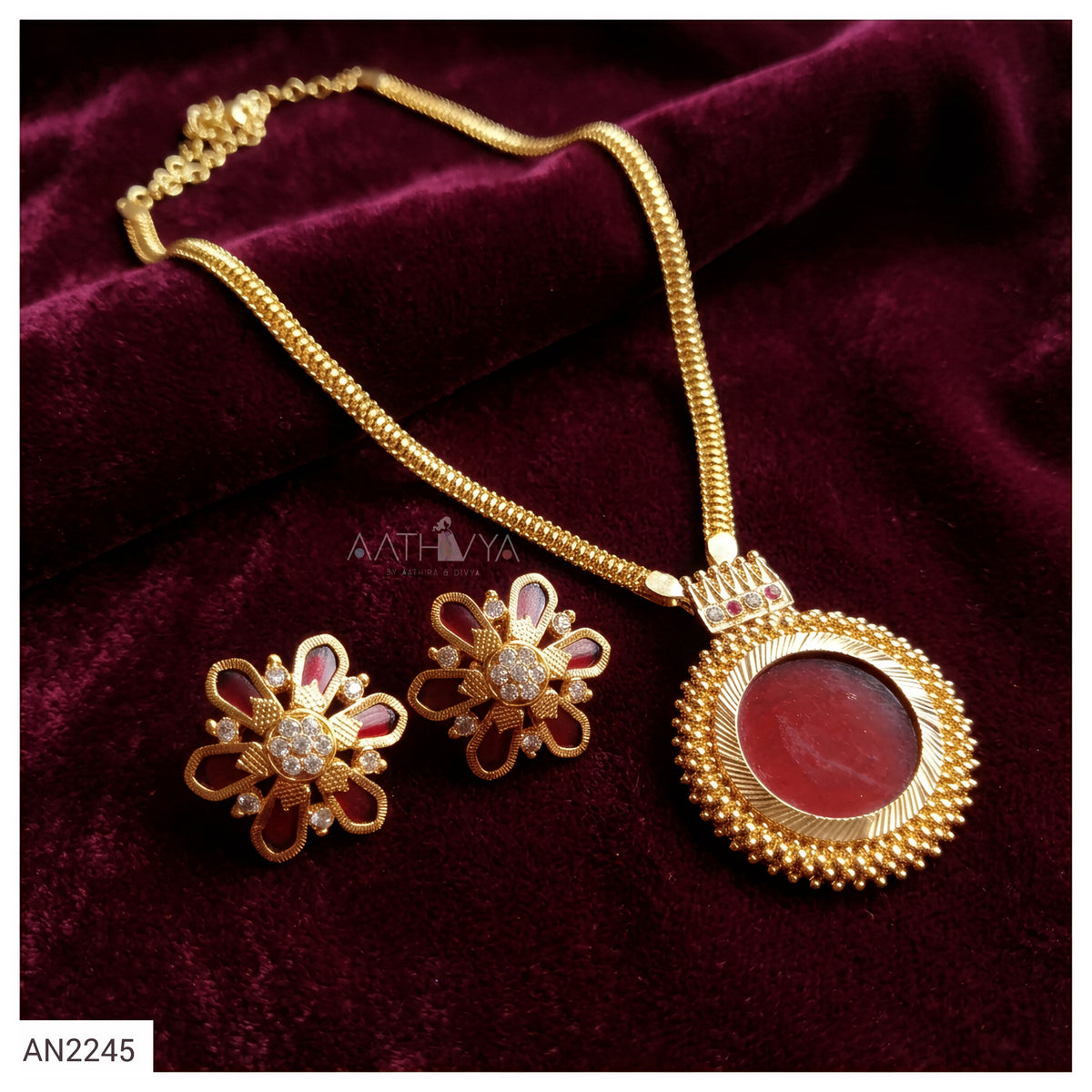 ROUND PENDANT NECKPIECE SET - AN2245