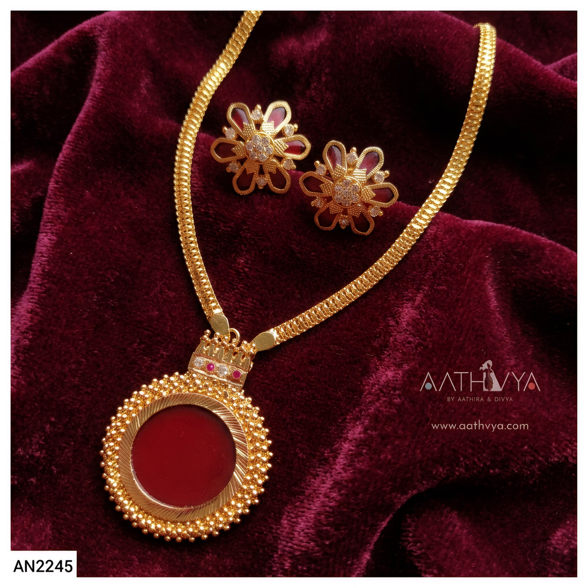 ROUND PENDANT NECKPIECE SET - AN2245