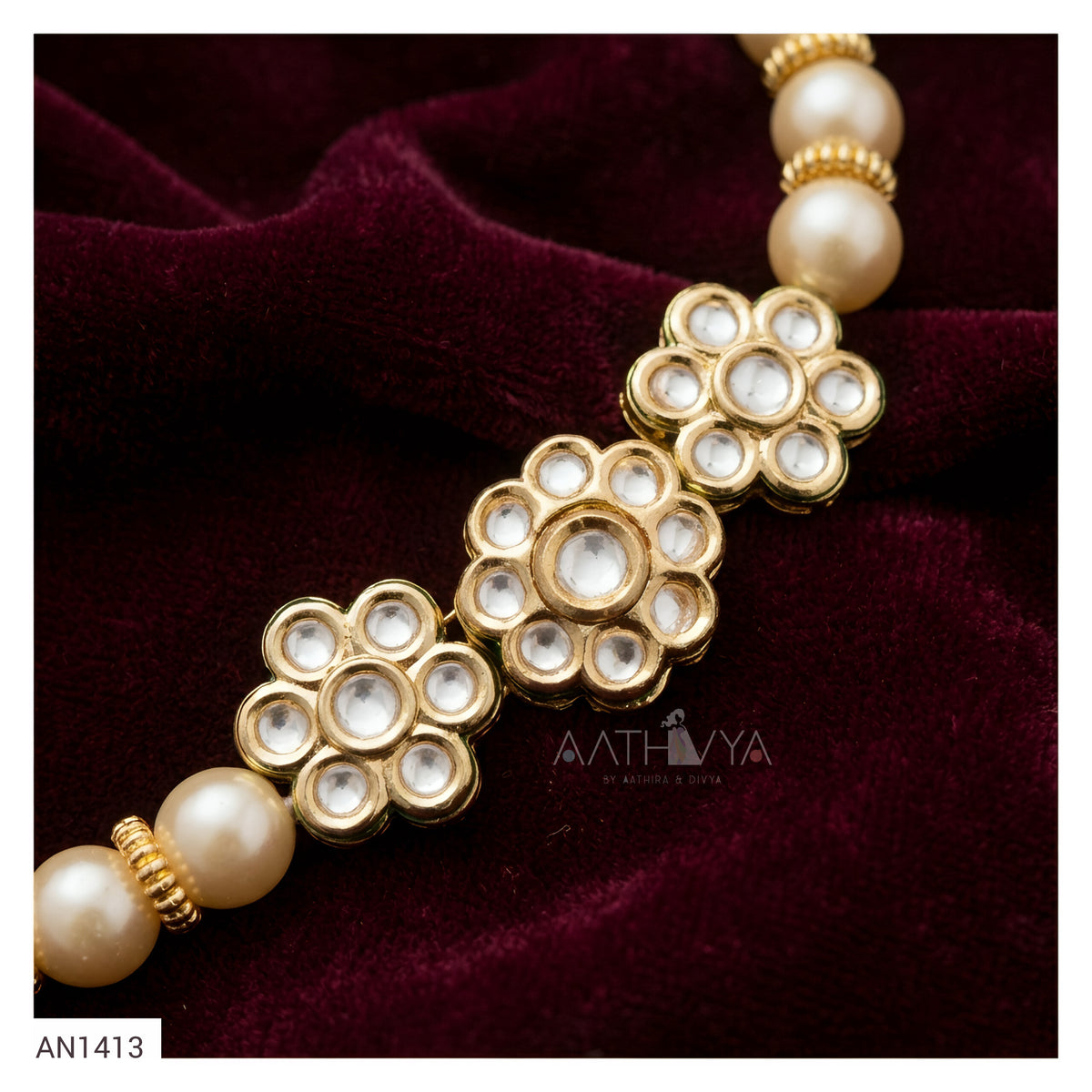 KUNDAN PEARL CHOKER - AN1413