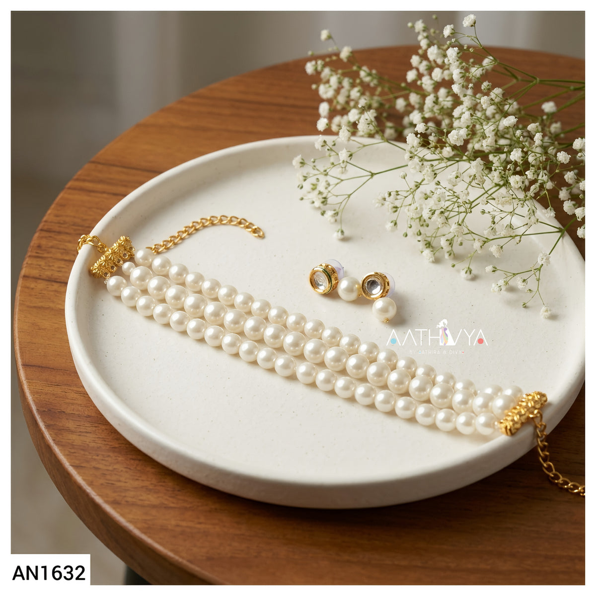 SHELL PEARL CHOKER SET - AN1632