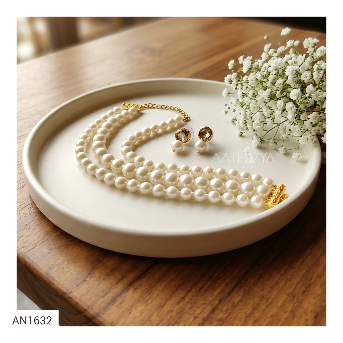 SHELL PEARL CHOKER SET - AN1632