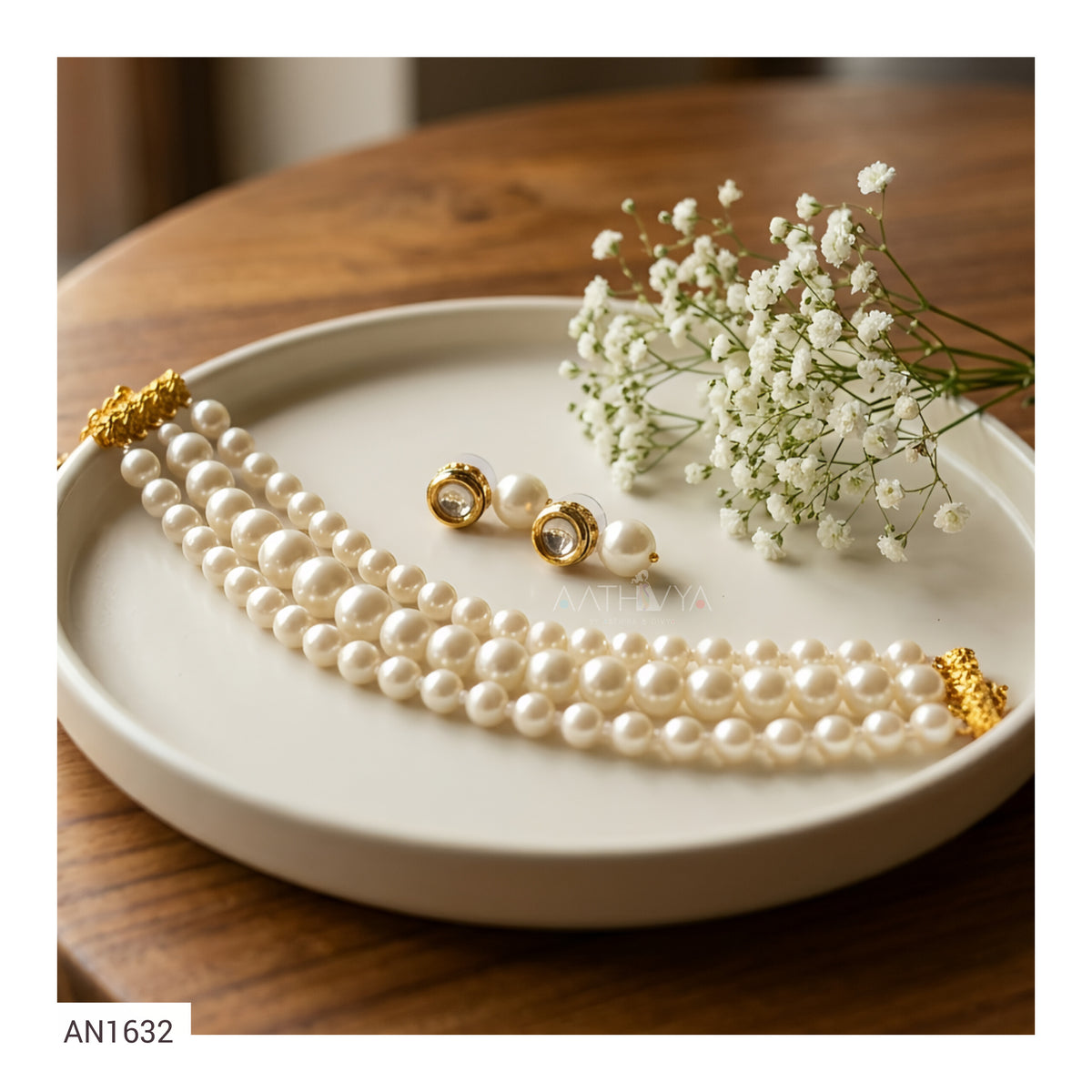SHELL PEARL CHOKER SET - AN1632