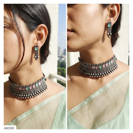 PASTEL CHOKER SET - AN2281