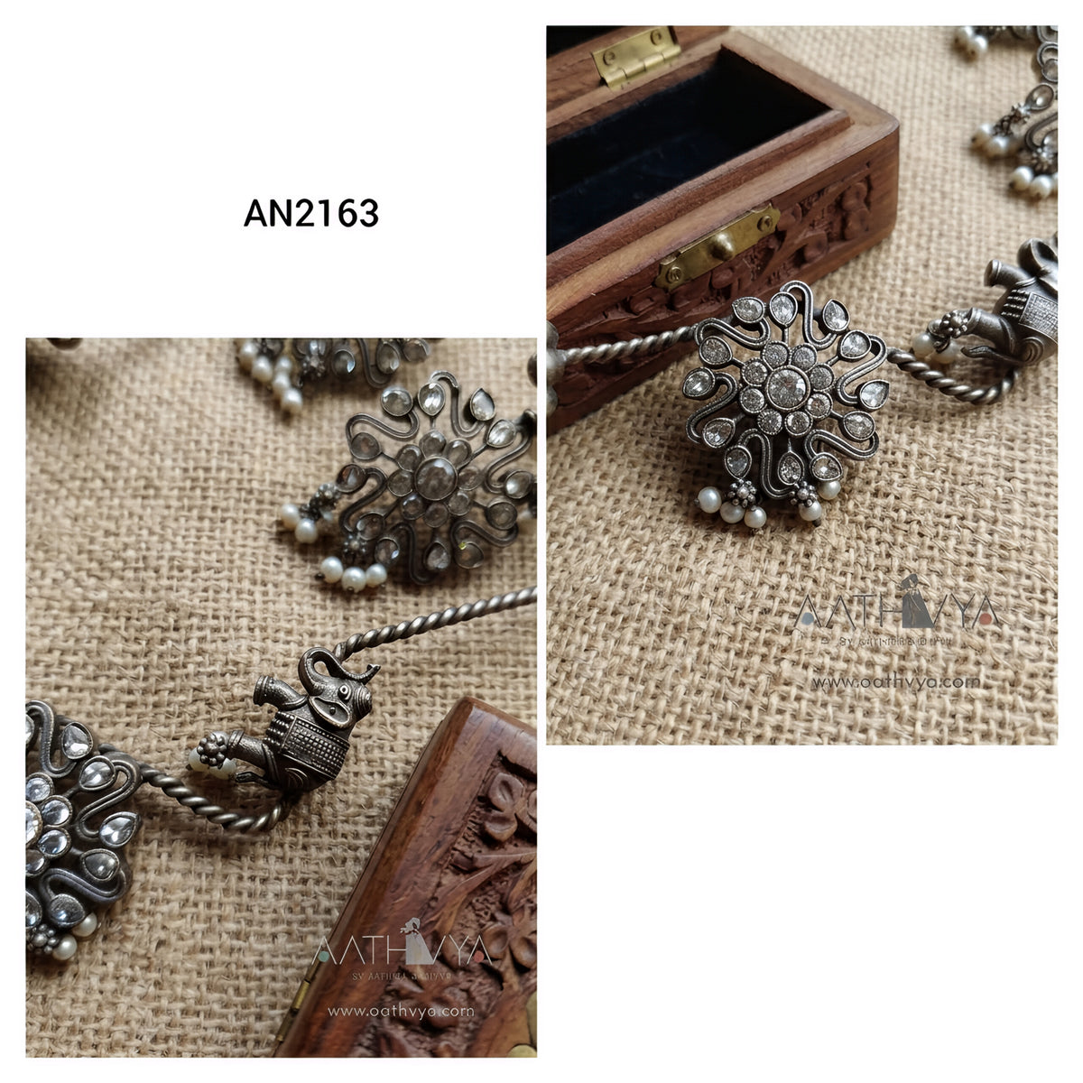 ELEPHANT & PEACOCK NECKPIECE - AN2163