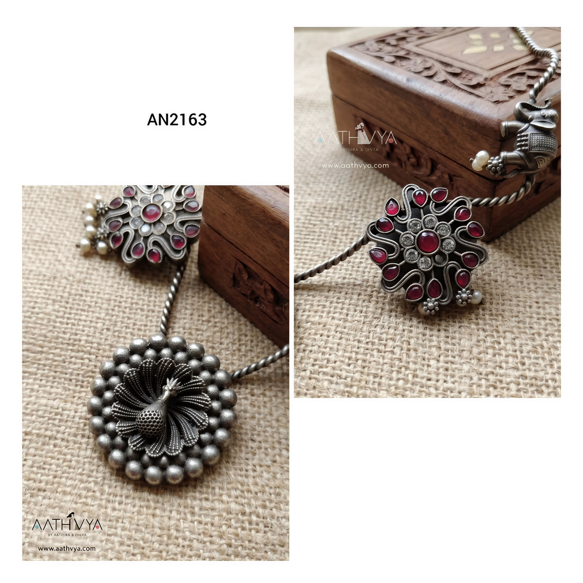 ELEPHANT & PEACOCK NECKPIECE - AN2163