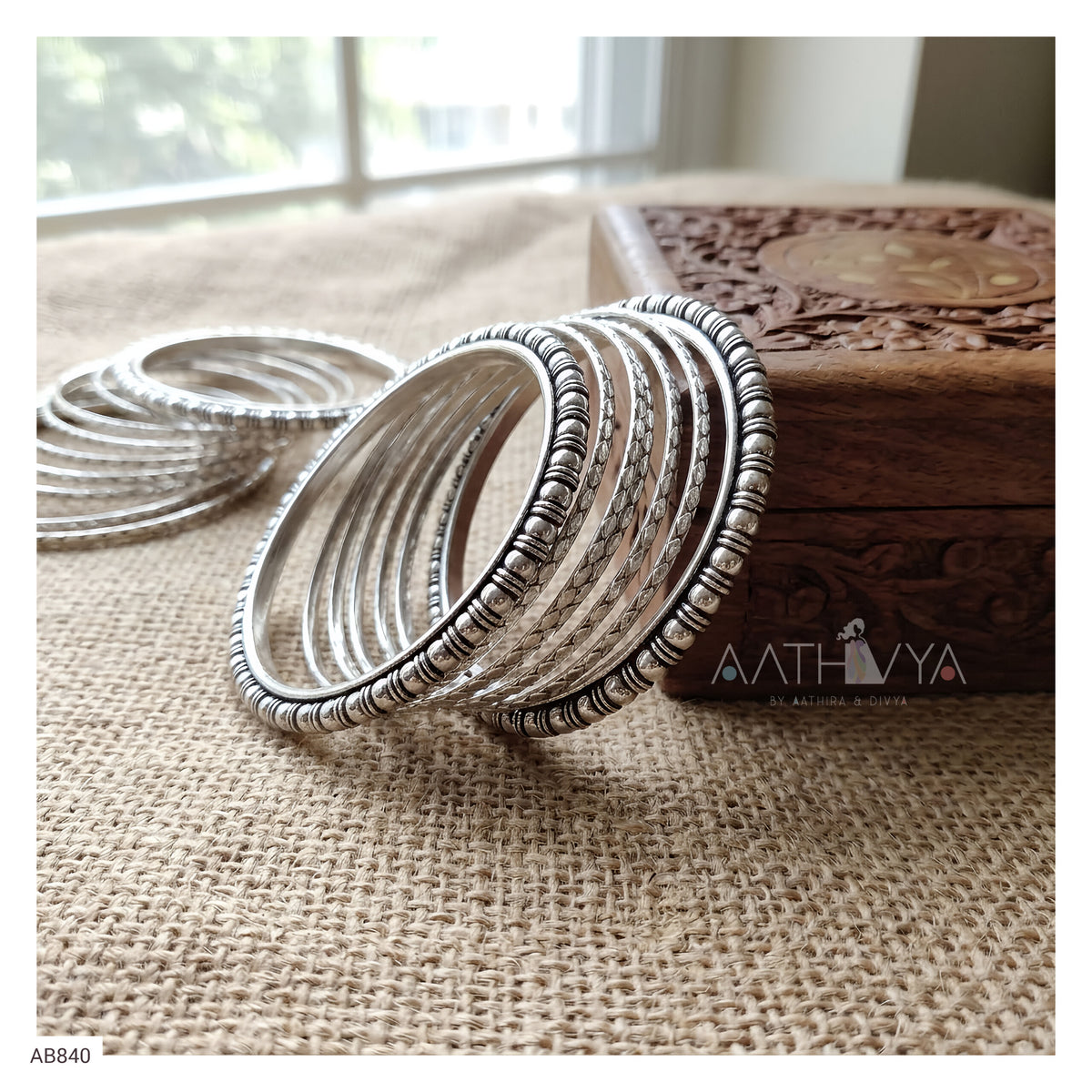 GERMAN SILVER BANGLE SET - AB840