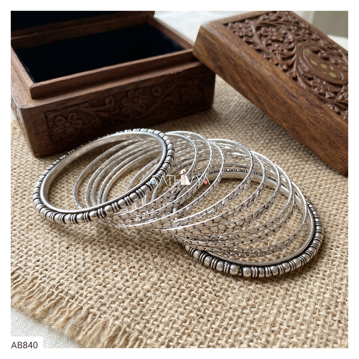 GERMAN SILVER BANGLE SET - AB840
