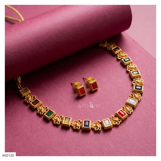 VIHAAN - MULTICOLOURED AD CHOKER SET - AN2120